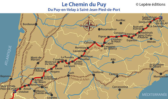 Carte de la Voie du Puy